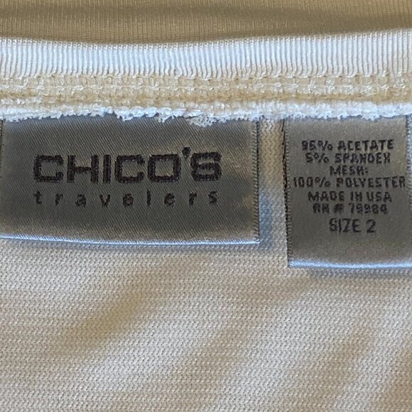 Chico's Travelers Lined Travel Tank Top Sz 2 (L/12) Ivory White #135i - Picture 5 of 6